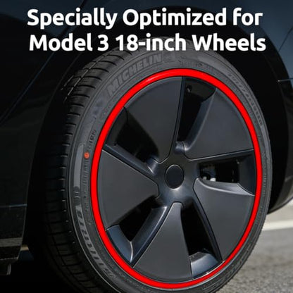 Automotive Alloy Wheel Rim Protector 18 Inch Alloy Rim Guards for Car Rims Compatible with Tesla Model 3 18 Inch (4 Count)