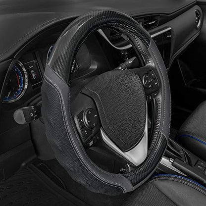 UltraSport Gray Carbon Fiber Steering Wheel Cover
