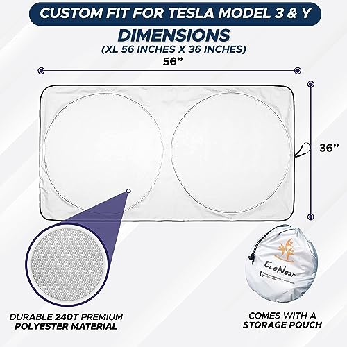 Windshield Sun Shade Compatible with Tesla Model 3 & Model Y