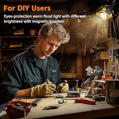 2 Pack 2400LM Magnetic Rechargeable Work Light (2 Count)