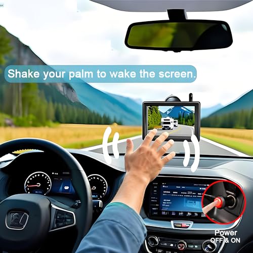 Solar Magnetic Wireless Backup Camera for Truck with 5' Monitor