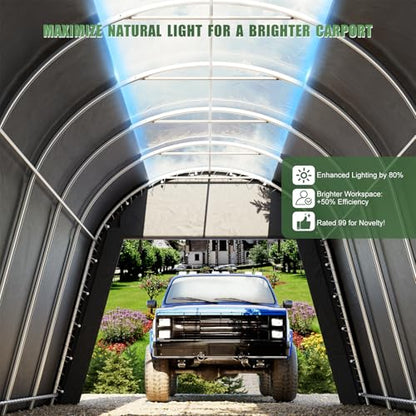 Carport Canopy 12x20 FT Heavy Duty with Translucent Roof