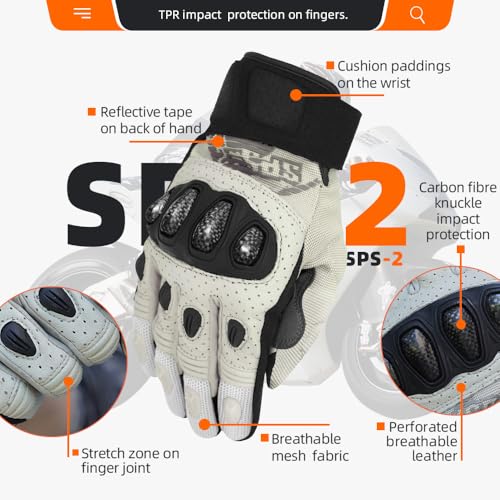 SPS 2 Unisex Touchscreen Road Racing Motorcycle MTB Sports Gloves Also fit BMX MX ATV Mountain Bike Bicycle Cycling Off