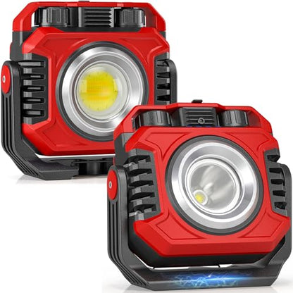 2 Pack 2400LM Magnetic Rechargeable Work Light (2 Count)
