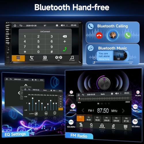 Double Din Car Stereo with Apple Carplay&Android Auto