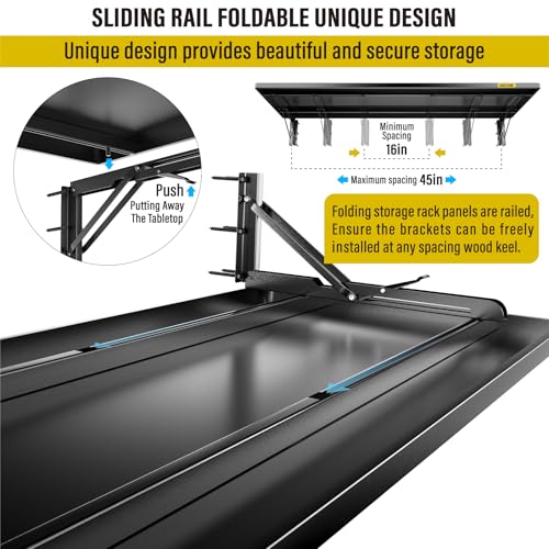 2pack 1.3x4ft Adjustable Rail Type Folding Storage Rack Shelf