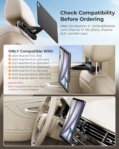 Magnetic iPad Holder for Car Headrest