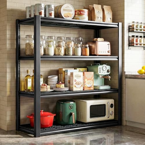 40" W Storage Shelves with Wire Mesh Panels for Garage Organization