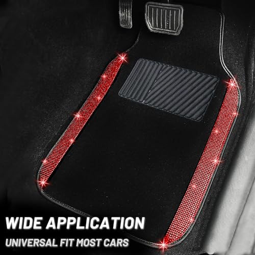 Red Bling Car Floor Mats Full Set