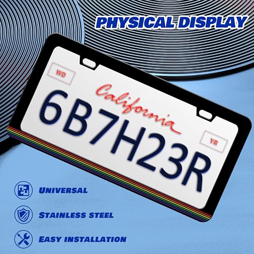 Gay Pride LGBTQ License Plate Frame Flower Stainless Steel 6x12 Inch 2