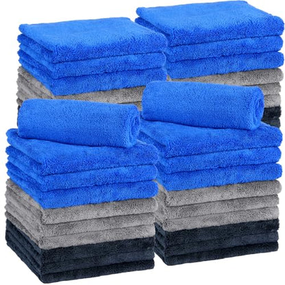 30 Pcs16 x 16 Inch Edgeless Microfiber Plush Towels for Cars Detailing Drying Wash Polishing Absorbent Cleaning Cloths