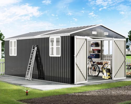 10x16x7 FT Outdoor Storage Shed with 2 Transparent Panels
