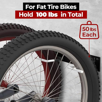 Fat Tire Bike Rack Wall Mount Garage Storage