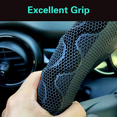 Small 14In Round Steering Wheel Cover Great Grip Black