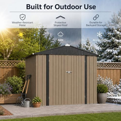 8x6 FT Outdoor Storage Shed