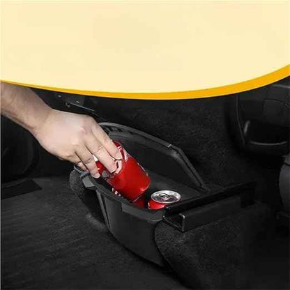 Rear Center Console Organizer Compatble for Tesla Model Y Juniper 2025 2026 Trash Can with Anti-Slip Lid Cover Backseat Storage Box