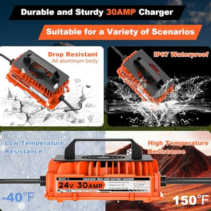 30A 24V Battery Charger 24 Volt Forklift Fast Charger with Anderson Plug Lead