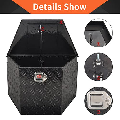 29 Inch Aluminum Trailer Tongue Tool Box 5 Bar Tread Wide Utility