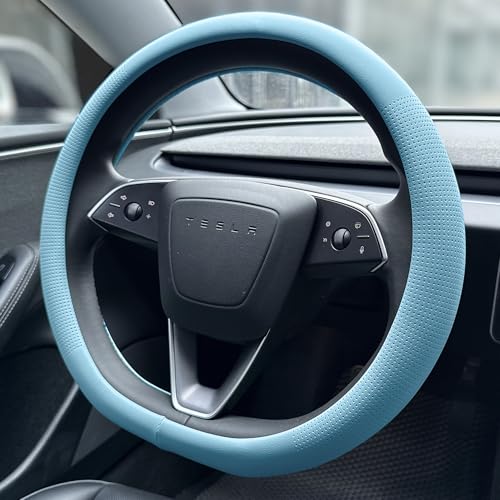 Nappa Leather Steering Wheel Cover for Tesla Model Y
