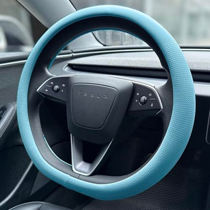 Nappa Leather Steering Wheel Cover for Tesla Model Y