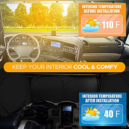 Windshield Sun Shade for Semi Truck Windshield