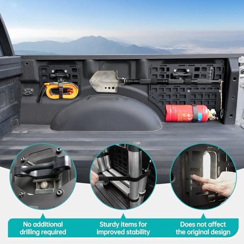 Side Truck Bed Molle Panel Rack System Compatible with 2015