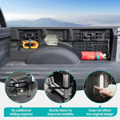 Side Truck Bed Molle Panel Rack System Compatible with 2015