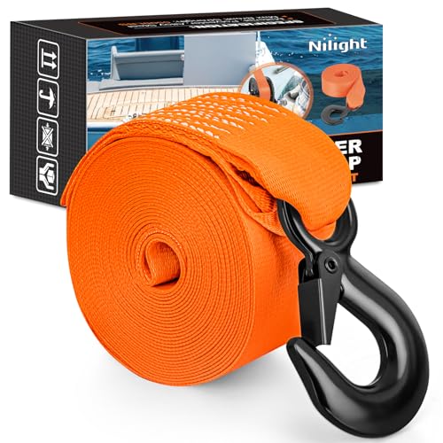 Boat Trailer Winch Strap 2" x 20' with Steel Hook