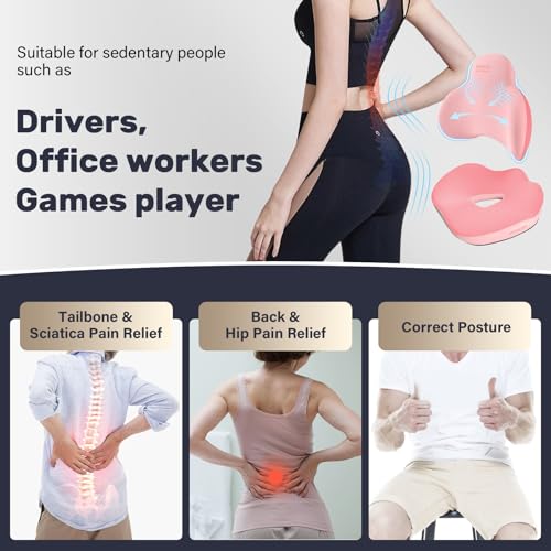 Car Seat Cushion and Lumbar Support Pillow