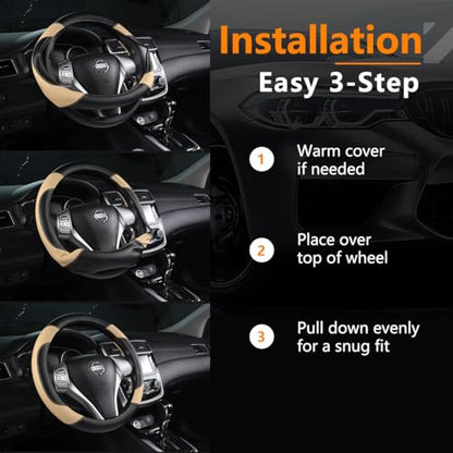 Leather Car Steering Wheel Cover