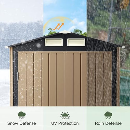 5 x 3 FT Storage Shed with Floor Frame for Backyard