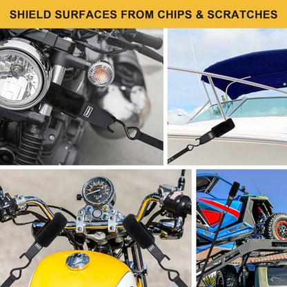 Soft Loop Tie Down Straps for Protecting Motorcycle (8 Count)