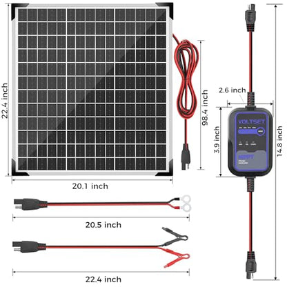 50W 12V Solar Panel Battery Charger Trickle Maintainer Kit