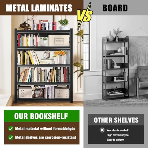Book Shelf Metal Bookshelves (5 Count)