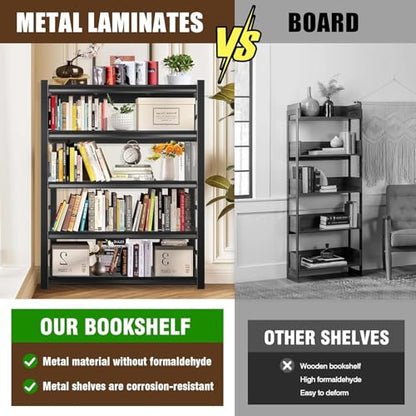 Book Shelf Metal Bookshelves (5 Count)