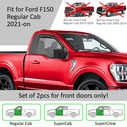 in Channel Extra Durable Rain Guards for Ford F150 2021 (2 Count)