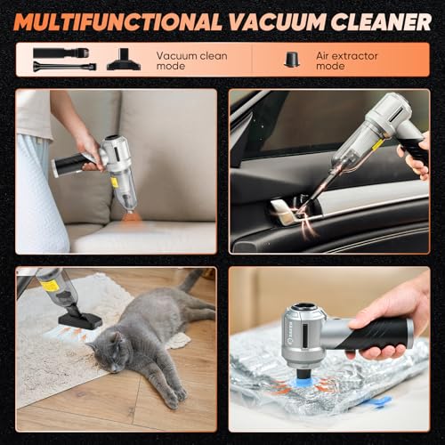 Handheld Car Vacuum Cordless Portable 17000PA Foldable HL133 Black