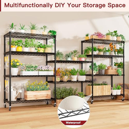 36"W x 16"D x 79"H Wire Shelving with Wheels (3 Count)