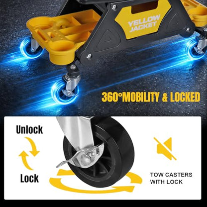 Rolling Mechanic Seat with Drawer & Trays