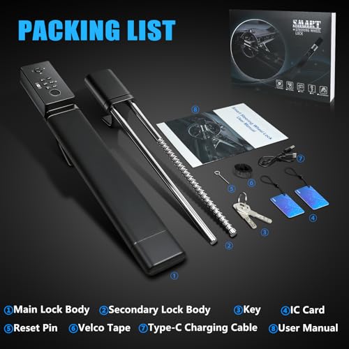 Smart Steering Wheel Lock with 5 Unlocking Methods