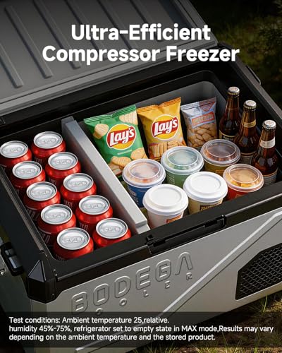 Portable 12V Car Refrigerator 47QT Stainless Steel Fridge