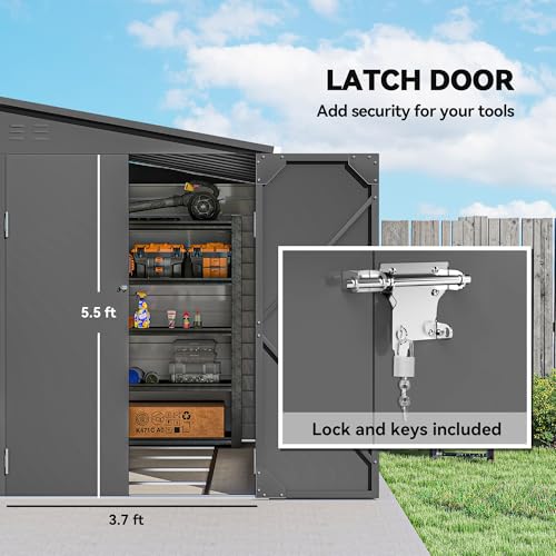 4.6' x 9' Steel Outdoor Storage Shed Waterproof Lean