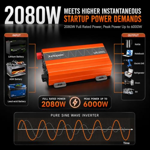 2080W Pure Sine Wave Power Inverter 12V to 110