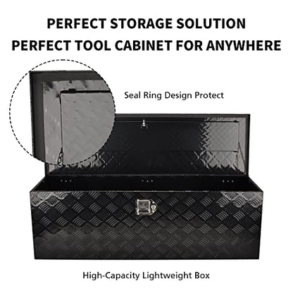 48In Black Aluminum Tool Box 5 Bar Tread ToolBox for Truck Bed Car Outdoor