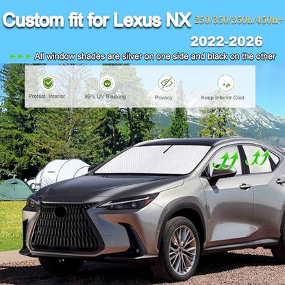 8pcs Thicken Sun Shades for Lexus NX 2022 (8 Count)