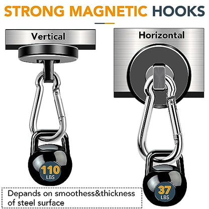 Magnetic Hooks Heavy Duty 110LBS+ Strong Neodymium Magnets