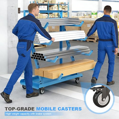 Rolling Pipe Storage Rack Cart