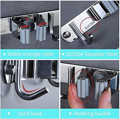 Broom Mop Holder Wall Mount Tool Hanger Organizer