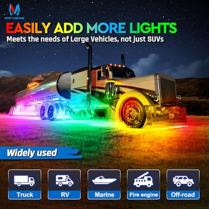 C2 MAX 12 Pods RGB+IC Chasing Rock Lights with Wiring Switch Kit