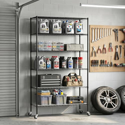 6 Tier Wire Storage Shelves with PP Shim